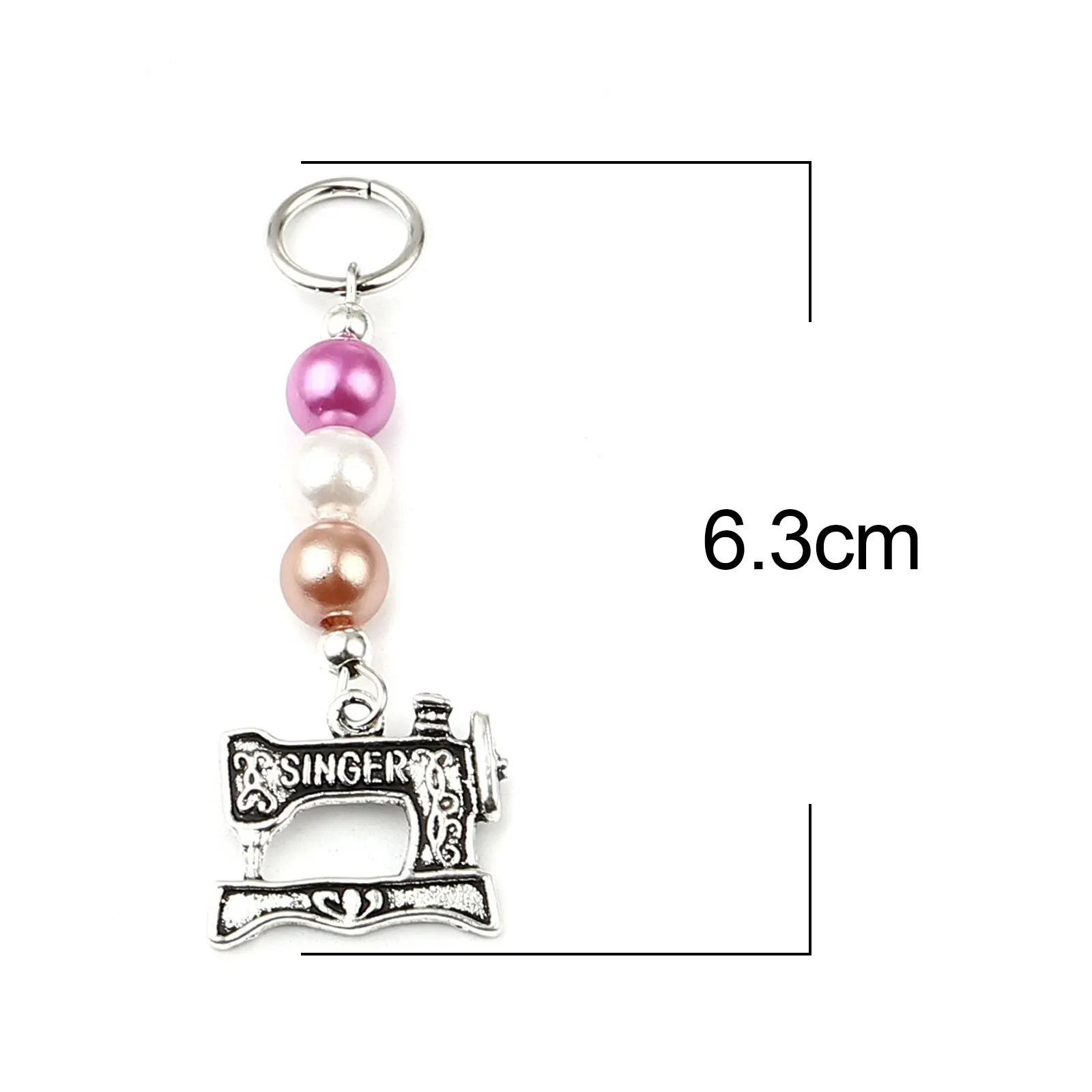 

10 PCs Metal Acrylic Knitting Stitch Markers Ball of yarn Antique Silver Color sewing accessories Random Color 77mm x 12mm