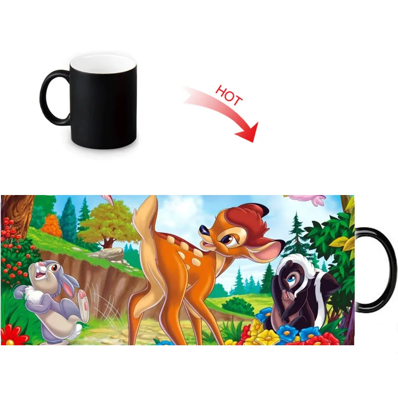 Веселые кружки Bambi с узором волшебные цвета меняющие кофейные индивидуальные