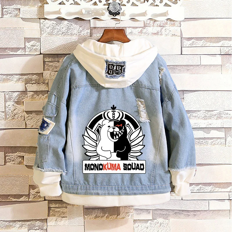 Женская джинсовая куртка с капюшоном на молнии|Костюмы аниме| |
