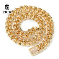 tbtk necklace gold and silver color punk miami cuban 15mm eyes copper iced out hiphop rapper necklaces for men women jewellery
