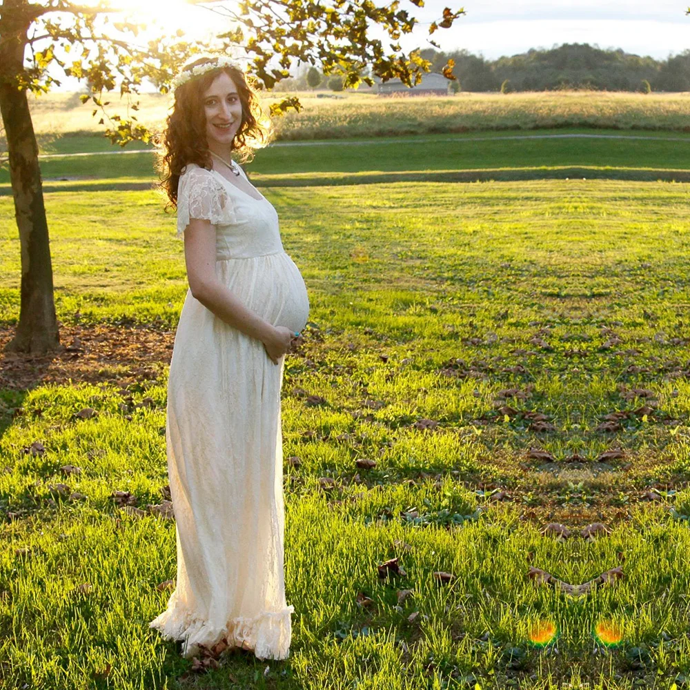 Платье для беременных реквизит фотосъемки белое кружевное сексуальное платье