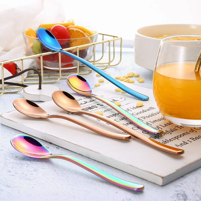 Набор из 2 предметов цветная ложка для супа нержавеющей стали металлическая