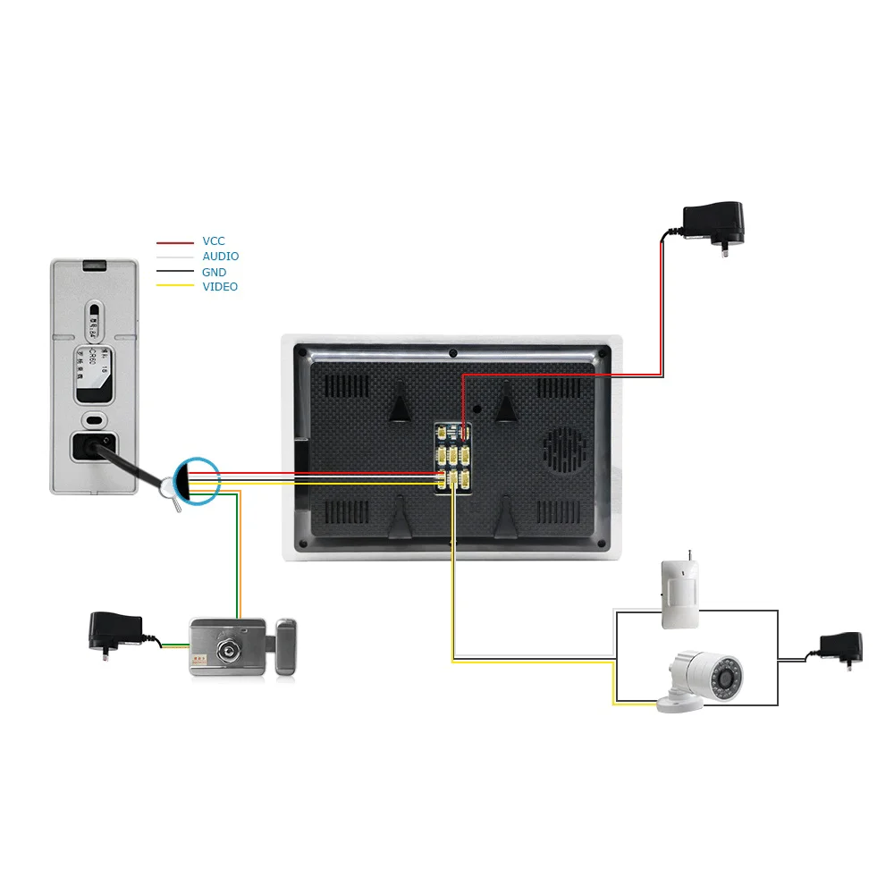 

JeaTone 720P AHD 7" Touch Button Wired Video Door Phone Intercom kit IR Night Vision Motion Detection Home Access Control System