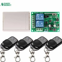 433mhz universal wireless remote control switch ac 85v 250v 2 channel receiver switch and rf 433 mhz 4 keys remote control