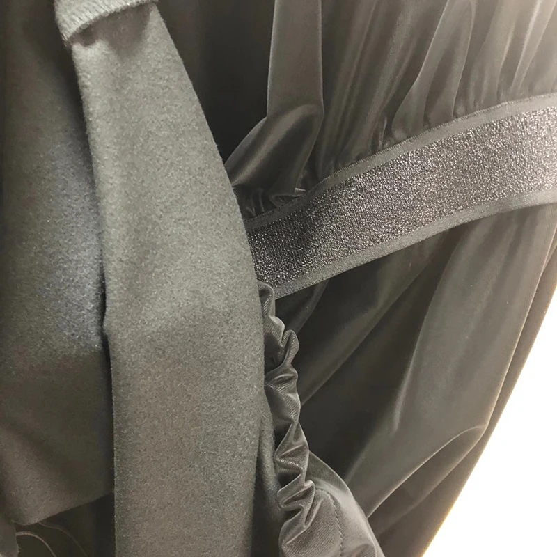 

CHICEVER Black Skirt For Women High Waist Patchwork Loose Ruched Drawstring Oversized Minimalism Skirts Female 2020 Clothes Tide