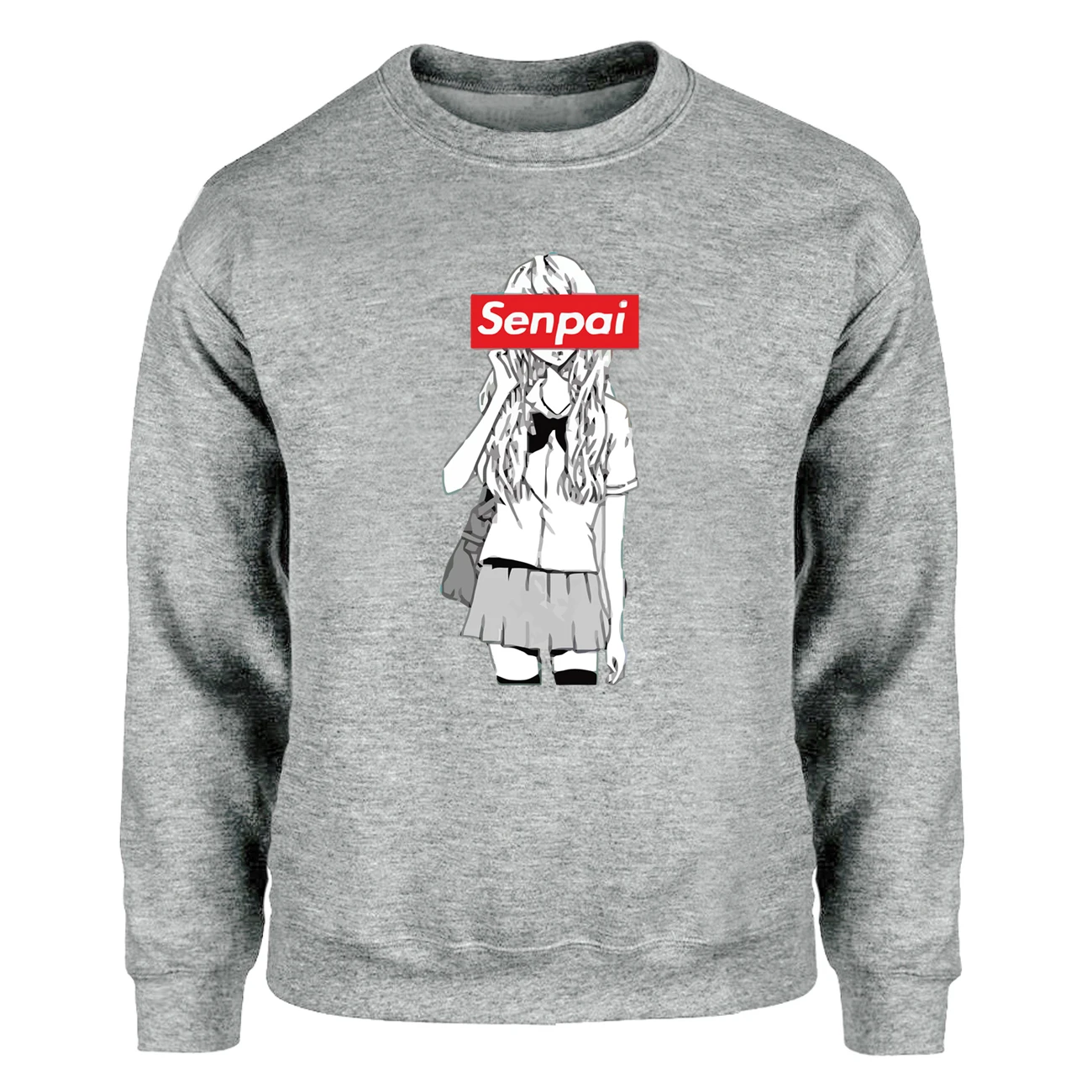 Senpai аниме для девочек толстовки мужчин Толстовка с круглым вырезом толстовка