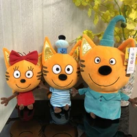 high quality 33cm russian three happy e cat kid cats cookie candy pudding plush doll action figure children toy christmas gift