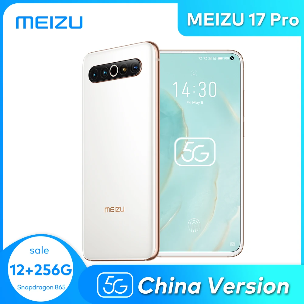 Meizu 17 Pro 5G телефон 8G + 128G/12G 256G Android Смартфон Snapdragon 865 Octa Core Поддержка NFC Беспроводной