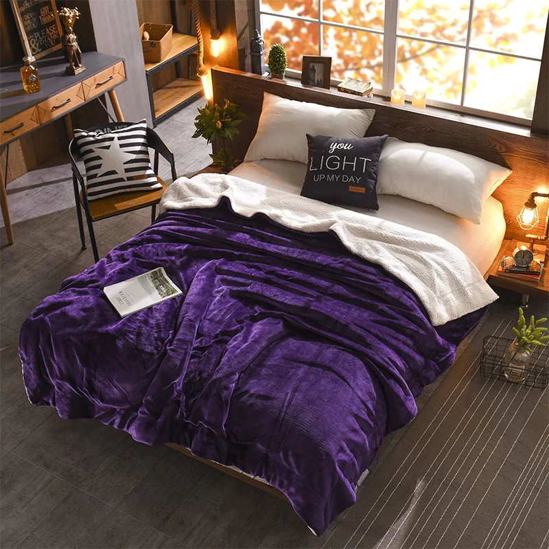 

Ultra Soft Micro Skin-Friendly Flannel Sherpa Double Sides All Season Throw Blanket 150*200cm For Bedroom