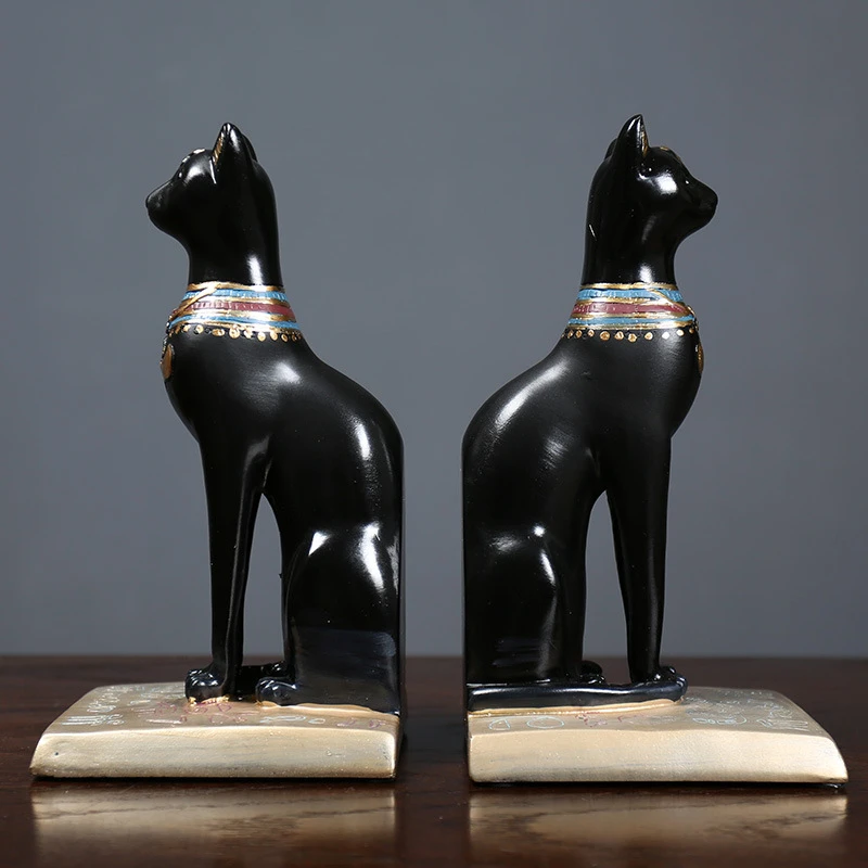 

Creative Egyptian Cat Bookend Statue Decor Art Crafts Figurine Abstract Sculpture Home Office Desktop Decoration Ornament Gift
