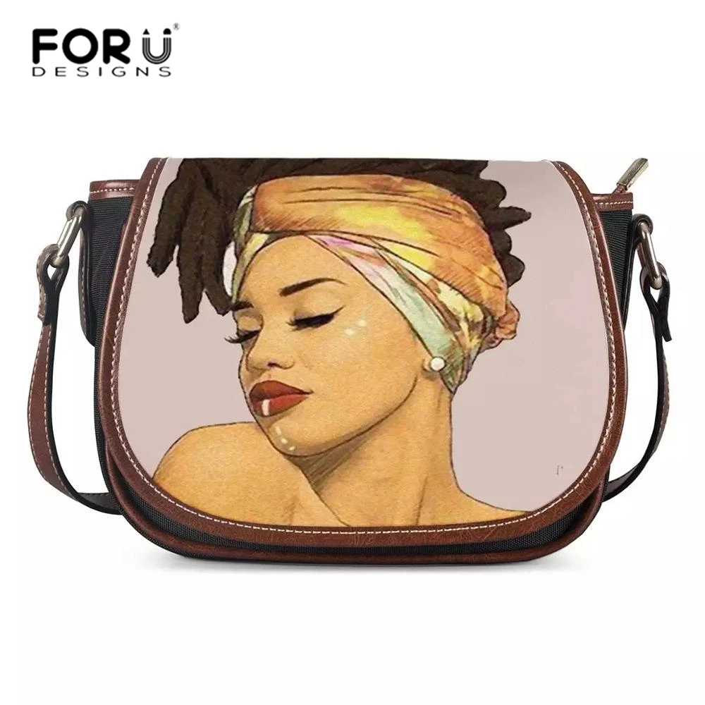 Сумки мессенджеры FORUDESIGNS из искусственной кожи для черных женщин сумка Кроссбоди