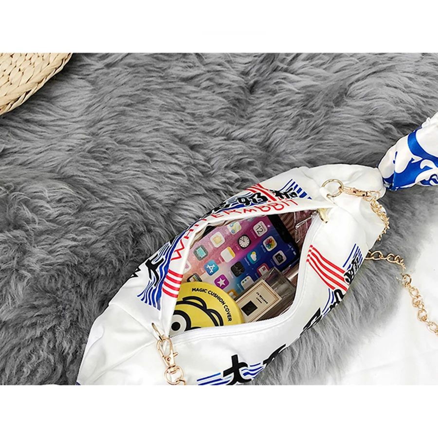 Веселая модная женская сумка через плечо с белым кроликом и цепочкой креативная