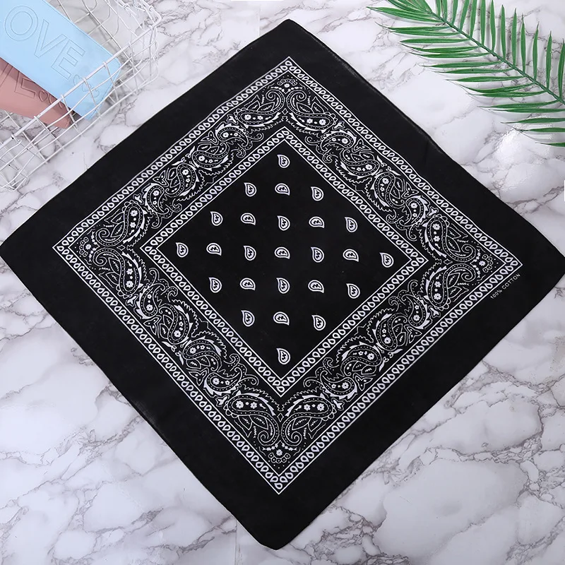 

10 pcs 54*54CM Novelty Double Sided Print Paisley Bandanas Cowboy Bandana Handkerchiefs Paisley Print Head Wrap Scarf Wholesale