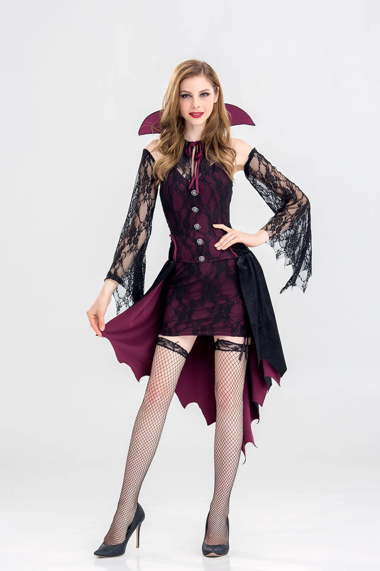

Queen Dress Halloween Vampire Count Cosplay Costume Nightclub Ds Clothing Game Uniform