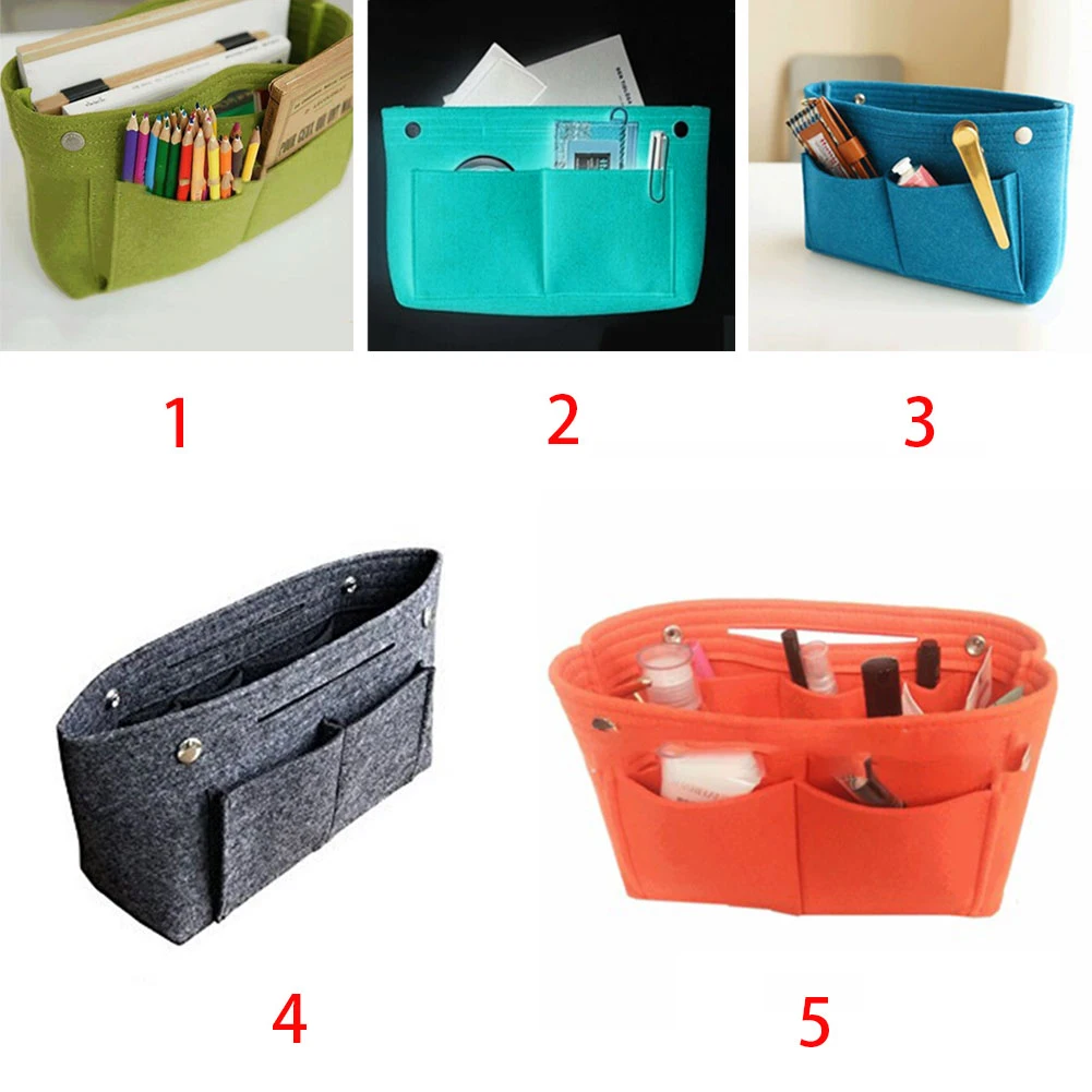 

Women MultiPocket Easy Storage Portable Useful Bag Insert Bag Durable Felt Handbag Foldabled Organizer Bag