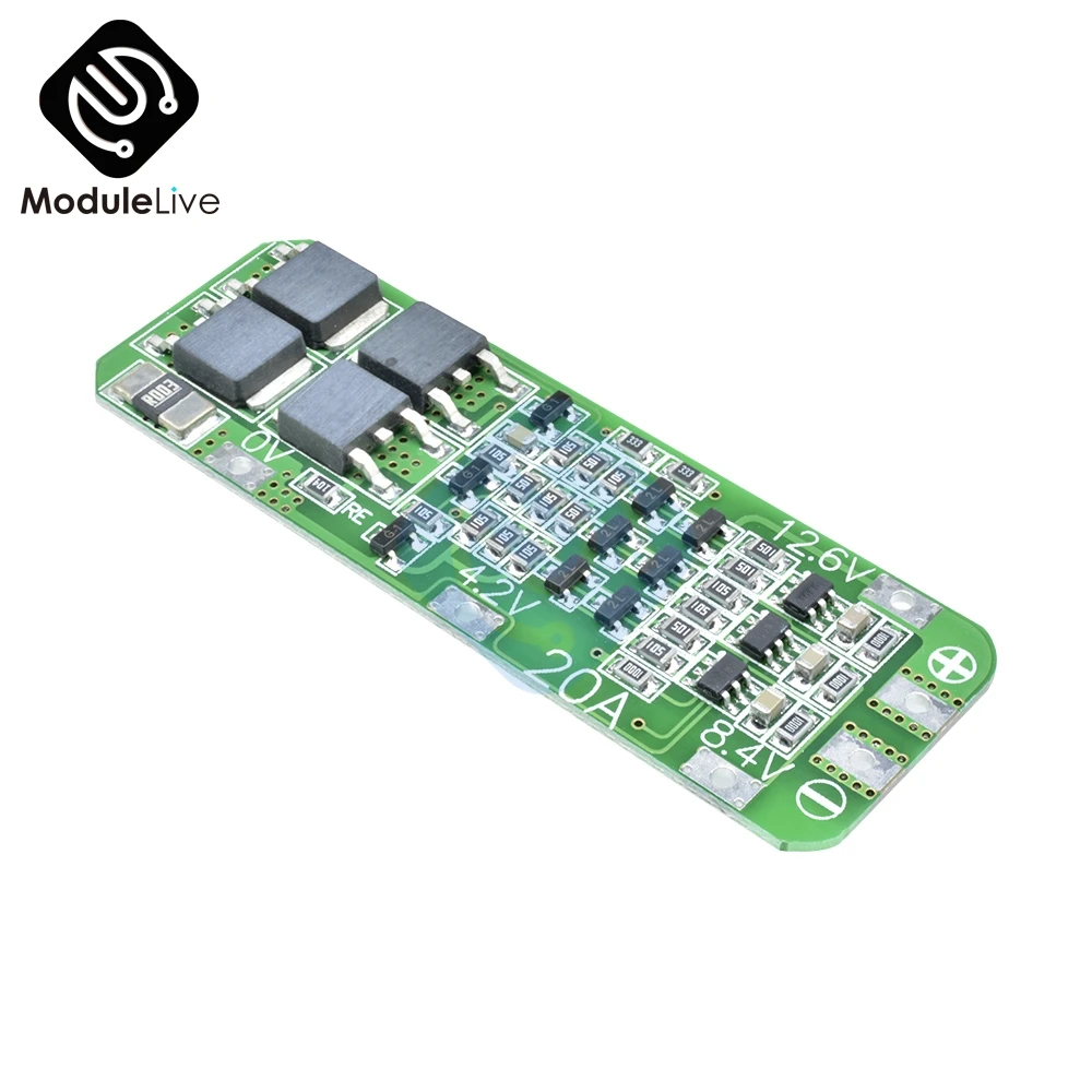 3S 20A литий-ионная литиевая батарея 18650 зарядное устройство PCB плата защиты BMS для сверлильного мотора 12,6 в Lipo ячеечный модуль 64x20x3,4 мм