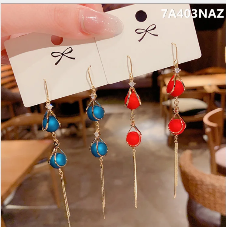 Модные длинные висячие серьги в форме листа звезды для женщин элегантные