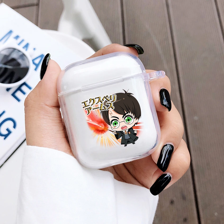 

Cartoon FunnyPotter Earphone Case For Apple AirPods 1 2 Gen Clear Soft Protective Headphone Cover Accessories