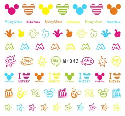 1 шт водяной знак наклейки для ногтей японский и корейский стиль флуоресцентный