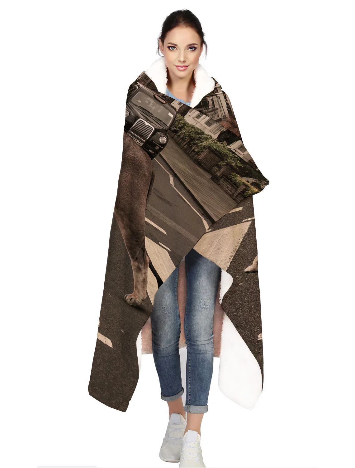 Winter Cashmere Blanket Animal City Lion Crossing Abby Road Bedspread Bed Cover Flannel Travel Throw Wrap Hypoaller | Дом и сад