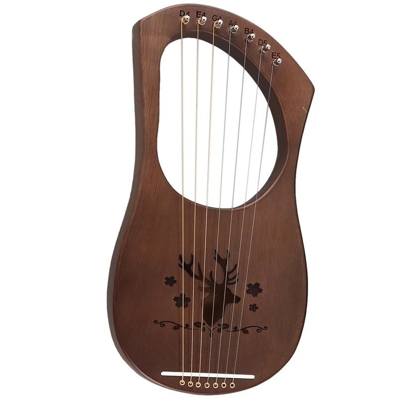 7-String Lyre Harp Strings Solid Mahogany Wood String Instrument with Carry Bag Tuning Tool | Спорт и развлечения