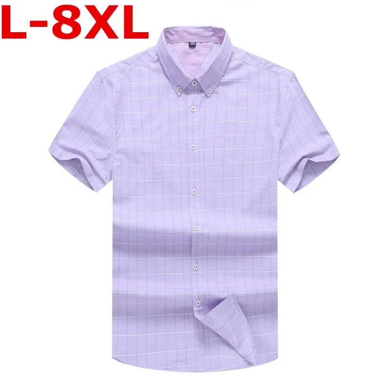 9xl размера плюс 7XL 8XL 6XL Новая летняя мужская рубашка большого модная клетчатая