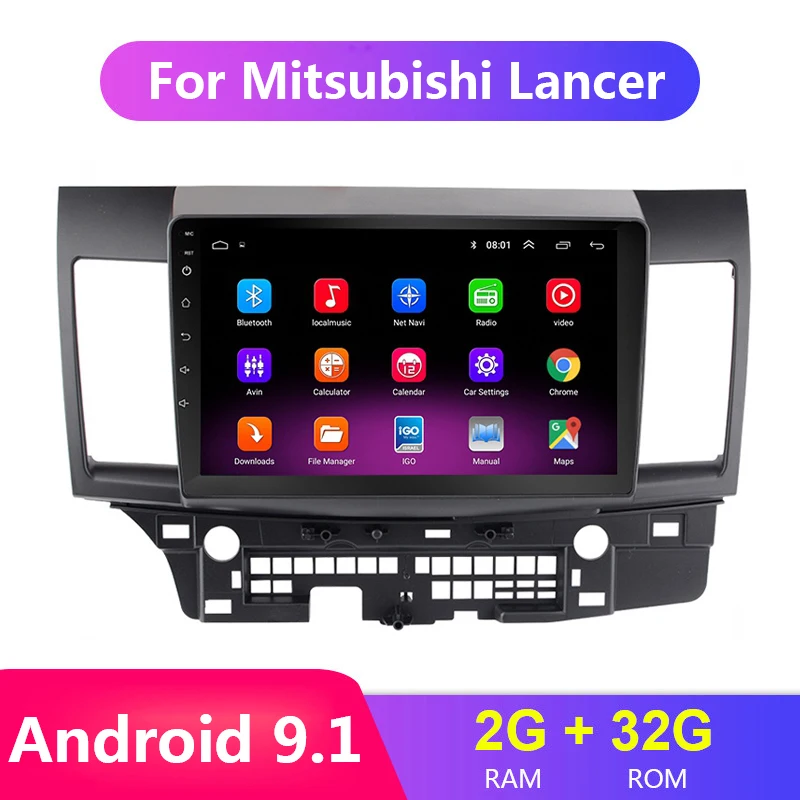 Автомобильный мультимедийный плеер 2G + 32G 2.5D 2 Din Android 9 1 радио GPS для Mitsubishi Lancer 2008 2009