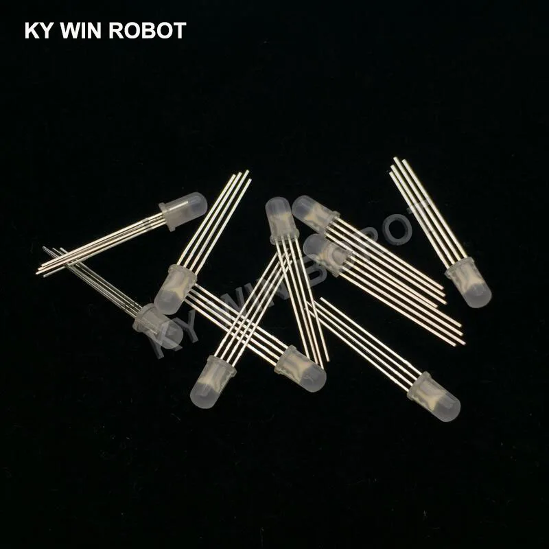 50pcs/lot 5mm 4pins RGB LED Common Cathode/Anode Tri-Color Emitting Diodes Diffused