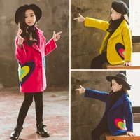 2021 sweetheart winter autumn woolen coat girls kids thicken outerwear teenage top costume evening party childrens clothing