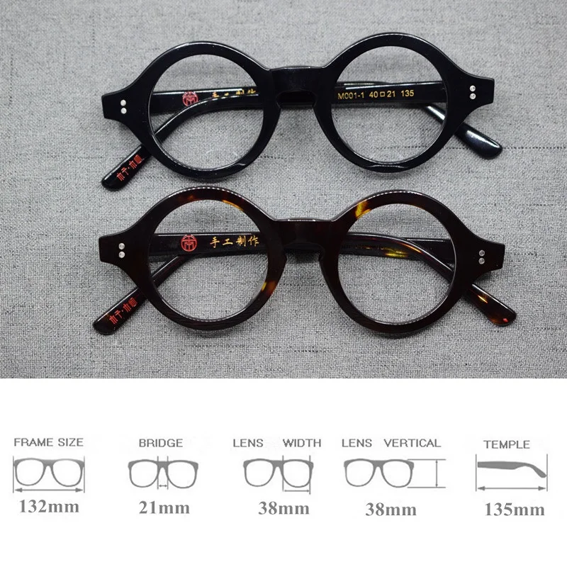 Мужские маленькие круглые очки Zerosun в оправе винтажные по рецепту Черепаховые