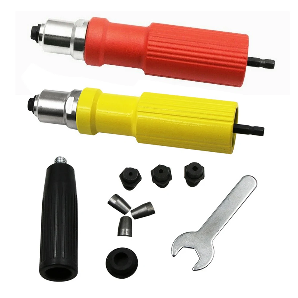 

Yellow/Red Electric Rivet Gun Conversion Head Tool with Riveting Machine Spare Three Claw Piece Small Wrench Handle Cover