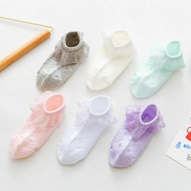 Милые детские носки принцессы для девочек хлопковые кружевные Дышащие пачки