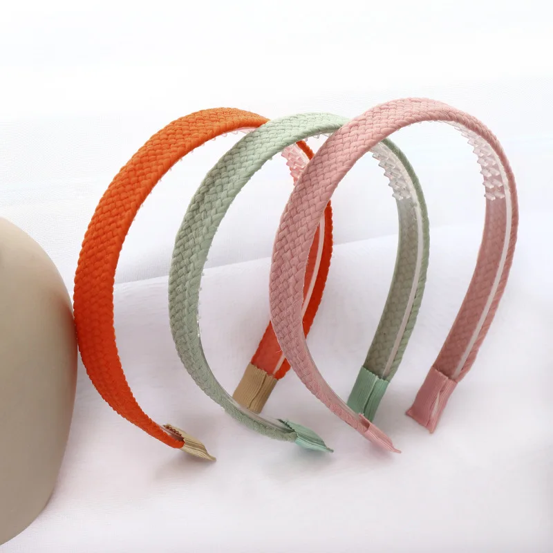 Милые тонкие ободки для волос женщин яркие однотонные ручная работа прозрачные