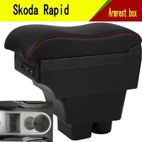 car storage box for skoda rapid armrest box arm rest rotatable armrest central content 2014 2016
