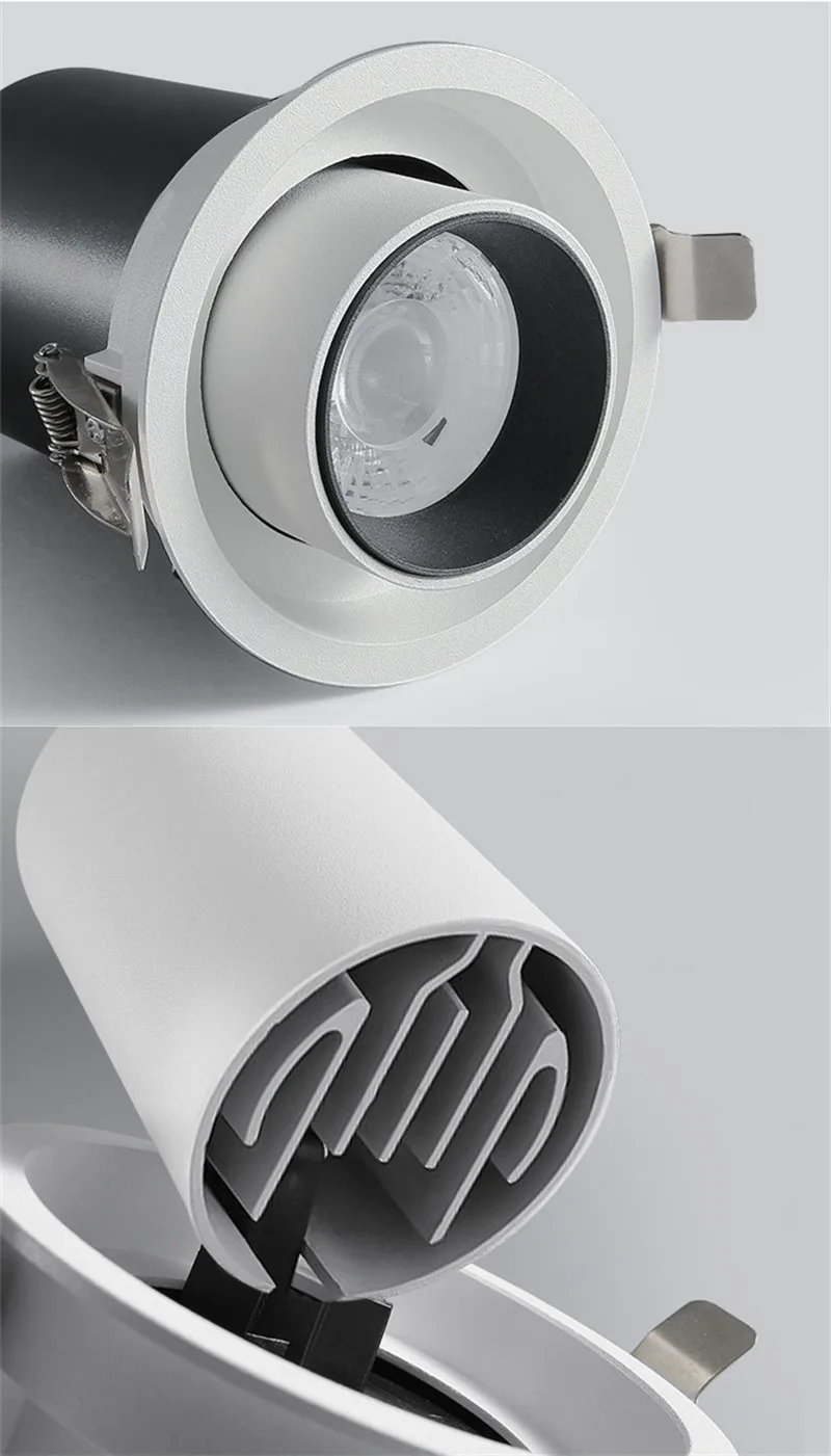 Встраиваемый круглый светодиодный точечный светильникled COB затемнения AC 110V 220V