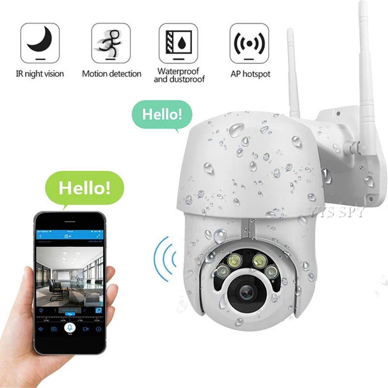 HD Водонепроницаемый IP Камера Wifi PTZ 2MP Беспроводной Kamera безопасности домашнего