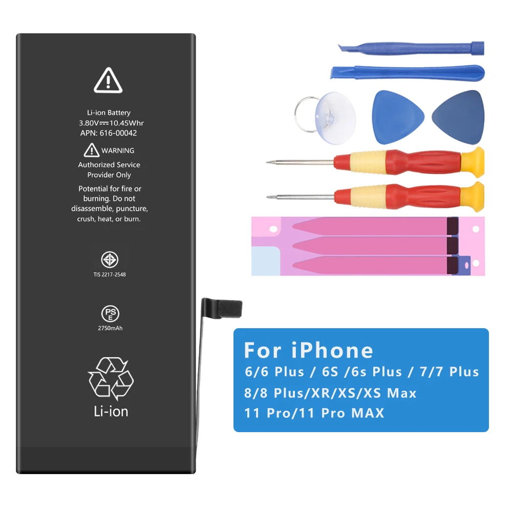 

Probty Battery For iPhone 6S 6 7 8 Plus iPhone X XR XS Max 11 Pro Max Replacement Bateria For Apple iPhone6S iPhone8