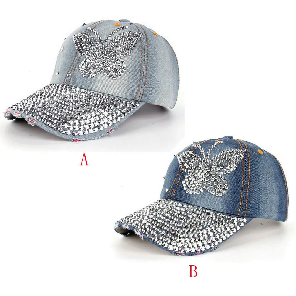 Джинсовые Rhinestonespring хлопок Кепки Бейсбол Snapback шапка ушанка для хип хопа
