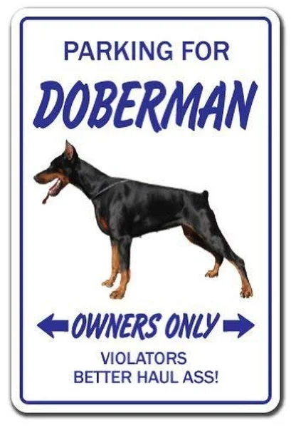 

Doberman Dog Pet Parking Working Tin Sign art wall decoration,vintage aluminum retro metal sign