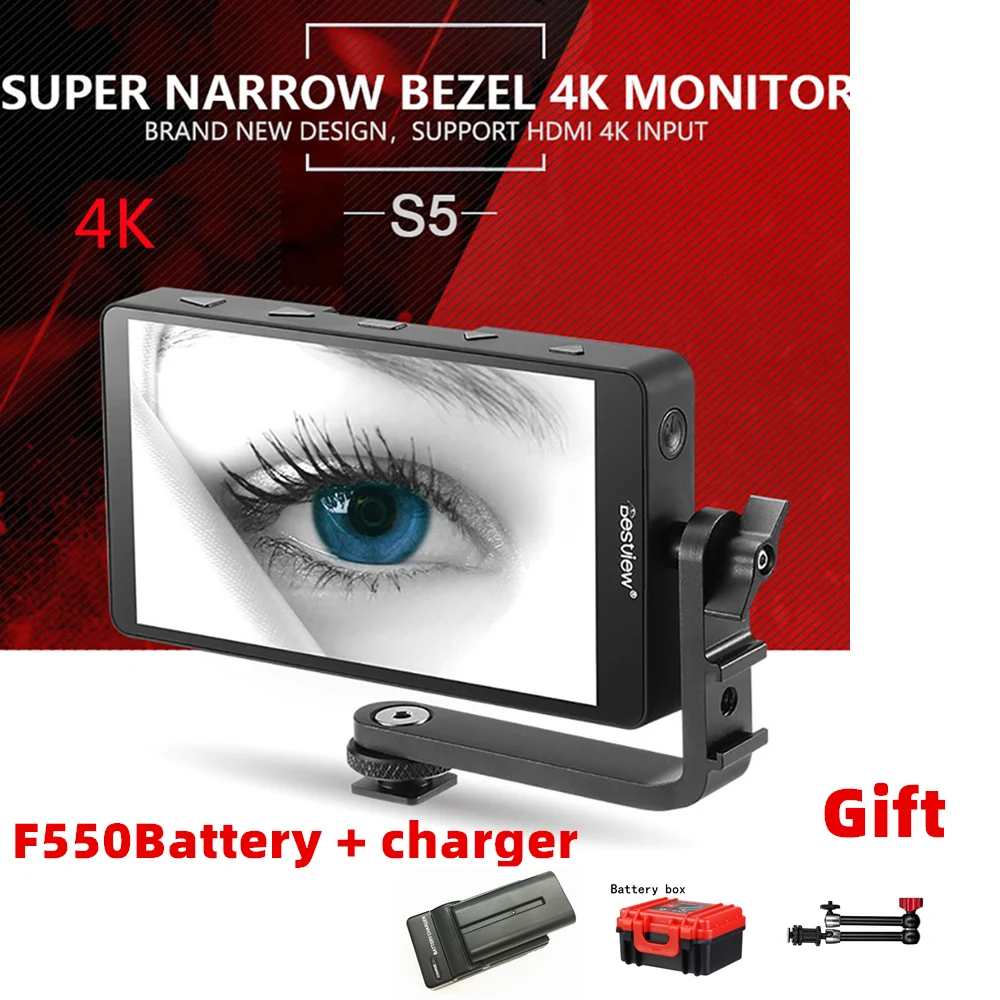 

Bestview S5 Monitor 5.5 inch 4K input narrow screen side monitor for SONYA9 A7III A7II ZHIYUN DSLR Hdmi Camera Field Monitoring