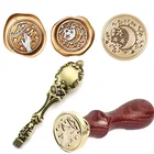 Восковая печать в стиле ретро, антикварная печать, воск, искусственная головка, свадебная декоративная металлическая луна, звезда с ручкой