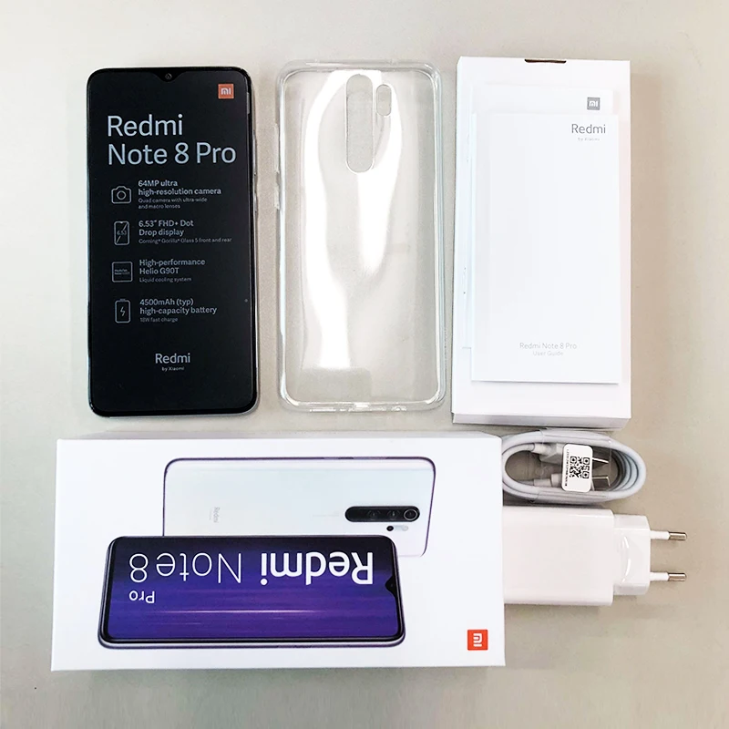 Xiaomi Redmi Note 8 Pro с глобальной версией, 6 ГБ ОЗУ, 128 Гб ПЗУ, 64 мп, четырехъядерный смартфон MTK Helio G90T, четыре ядра, 4500 мА/ч