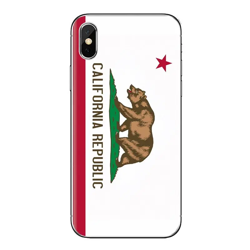 Transparent TPU Cases Flag of California Republic Bear For Samsung Galaxy S3 S4 S5 Mini S6 S7 Edge S8 S9 S10 Plus Note 3 4 5 8 9 |