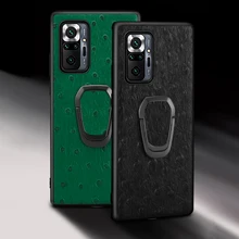 Genuine Leather Bracket Case For Xiaomi Redmi Note 10 11 Pro 9 8 Pro 9T Cover For Mi 10 11 Ultra 10T 11T Poco X3 Pro F3 GT M3
