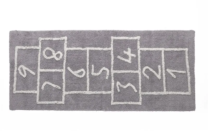 Gray INS Nordic Cotton Checkers Tapete Infantil Decorative Mat 75*180cm Play Mat for Kids Nordic Decor Carpet Fotografia Photo Props - Цвет: Gray
