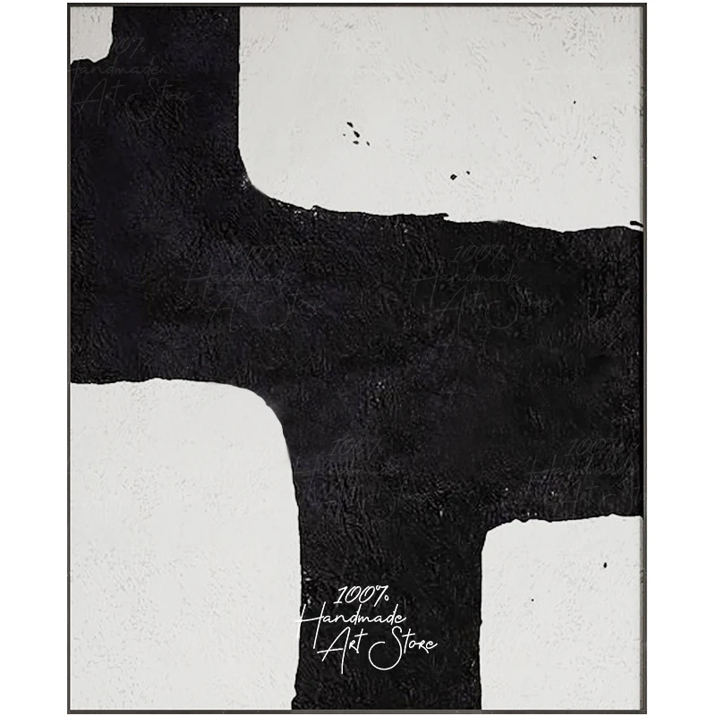 

decoration canvas Oil Painting Oversized Minimalist Black White Painting On Canvas Original Art On Canvas Extra Large Wall