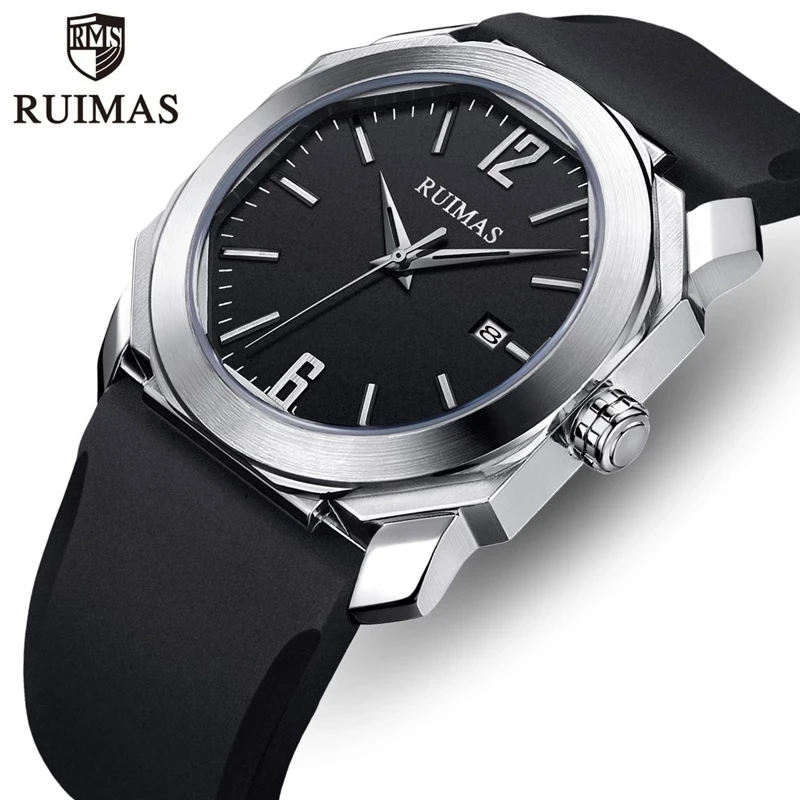 

RUIMAS Watch Fashion Quartz Mens Watches Waterproof Military Leather Strape Luxury Wristwatch Relogio Masculino horloges mannen