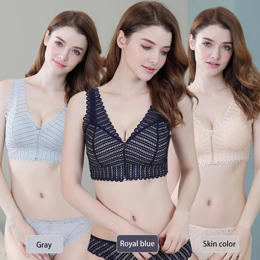 Бюстгальтер для мастэктомии с передней пряжкой без стального кольца кружевной