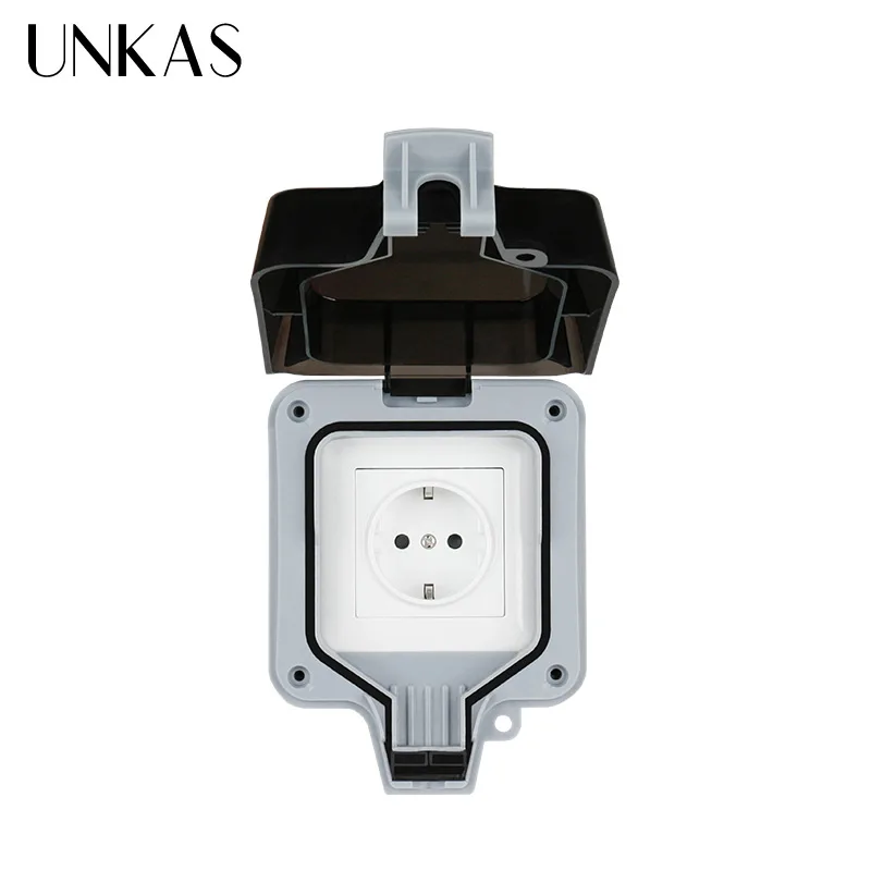 UNKAS Европейская стандартная электрическая розетка с заземлением переменного
