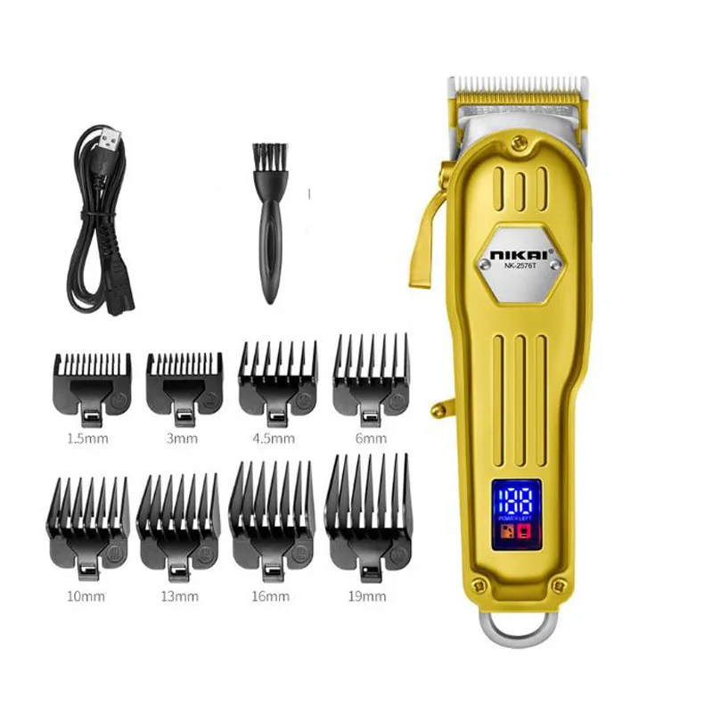 

cordless electric hair trimmer rechargeable hair clipper LCD haircut beard trimmer hair cutter oil head white engraving